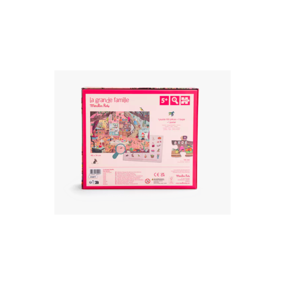 Puzzle 100 pcs à la maison - La grande famille - Moulin Roty
