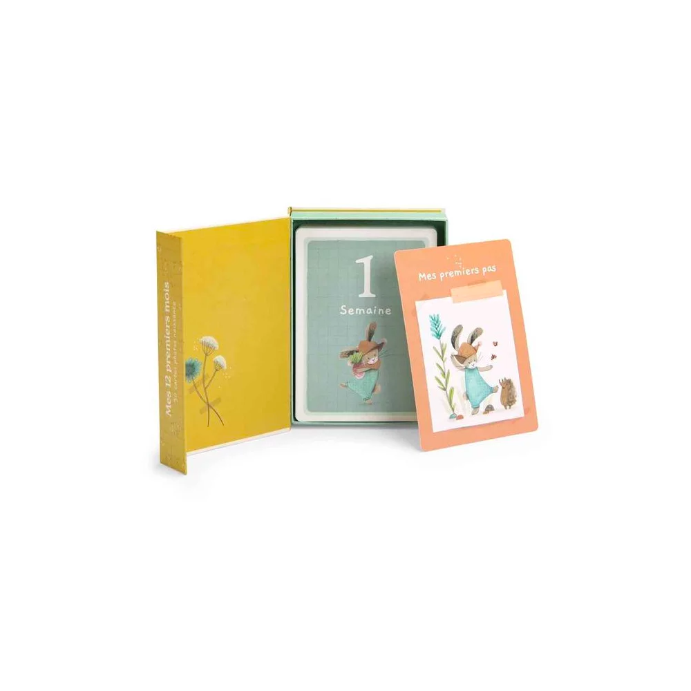 Cartes Mes 12 premiers mois - Trois petits lapins - Moulin Roty
