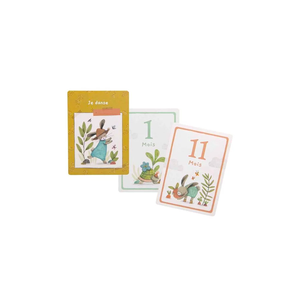 Cartes Mes 12 premiers mois - Trois petits lapins - Moulin Roty