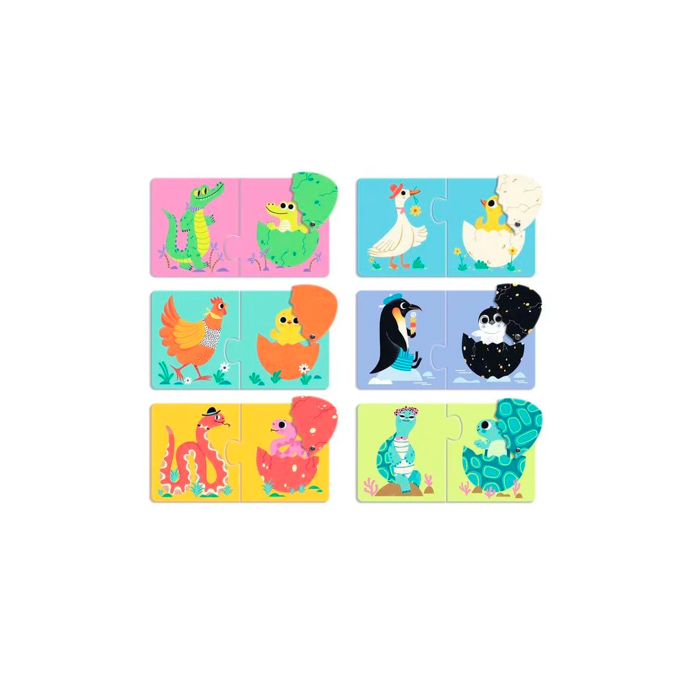 Puzzle duo articulo - Les oeufs rigolos - Djeco