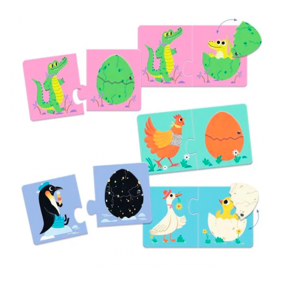 Puzzle duo articulo - Les oeufs rigolos - Djeco