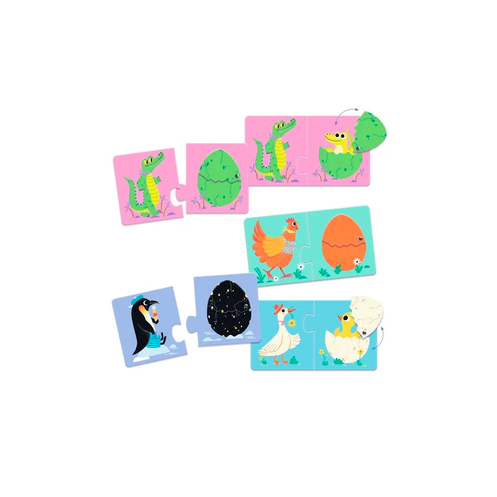 Puzzle duo articulo - Les oeufs rigolos - Djeco