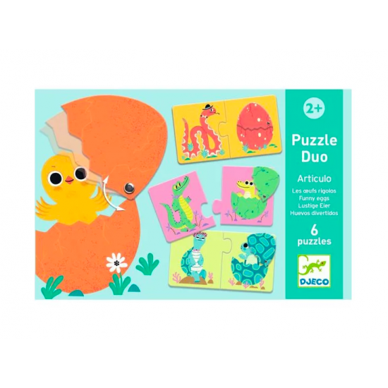 Puzzle duo articulo - Les oeufs rigolos - Djeco
