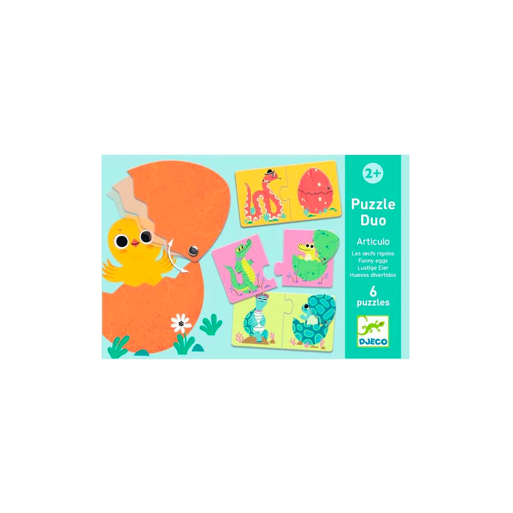 Puzzle duo articulo - Les oeufs rigolos - Djeco