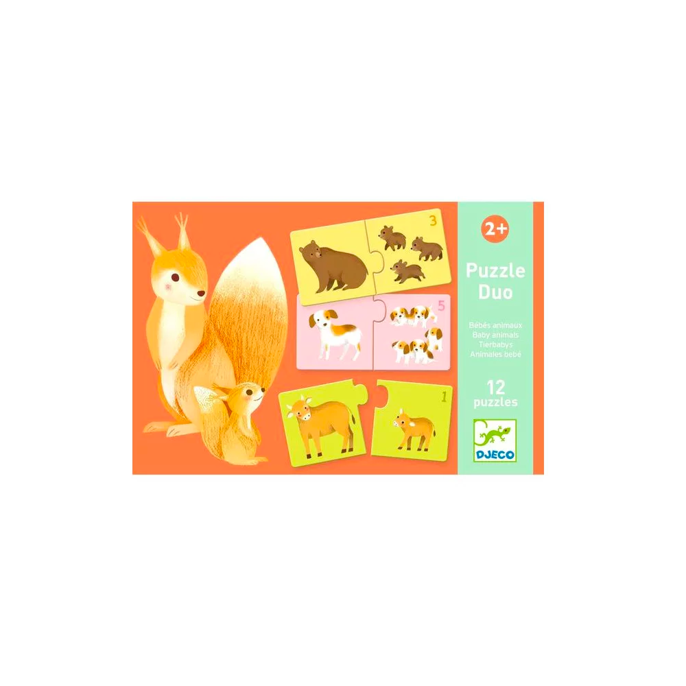 Puzzle duo - Bébés animaux - Djeco
