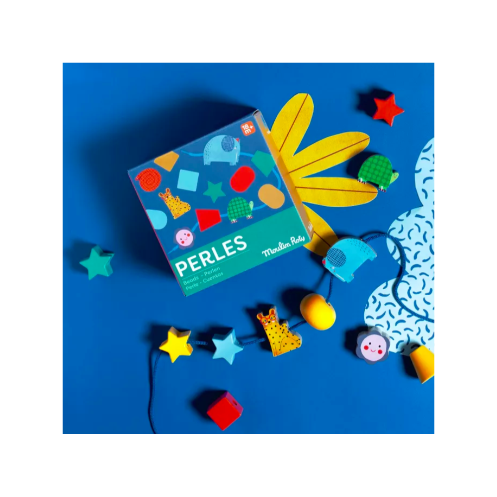 Jeu de perles en bois à enfiler - Les Toupitis - Moulin Roty