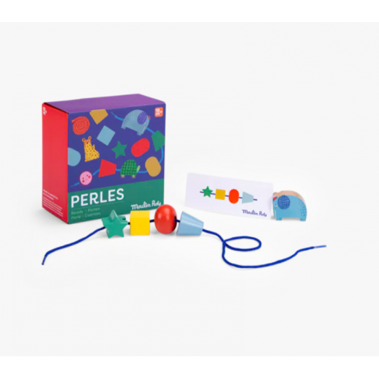 Jeu de perles en bois à enfiler - Les Toupitis - Moulin Roty