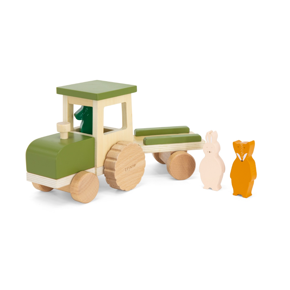Tracteur en bois avec remorque - Trixie