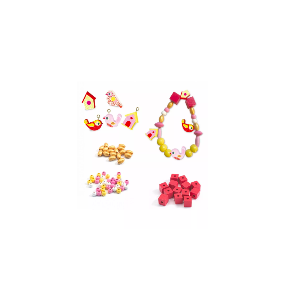 450 perles en bois - Oiseaux - Djeco