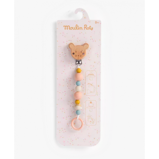 Attache-tétine bois et silicone - La petite école de danse - Moulin Roty