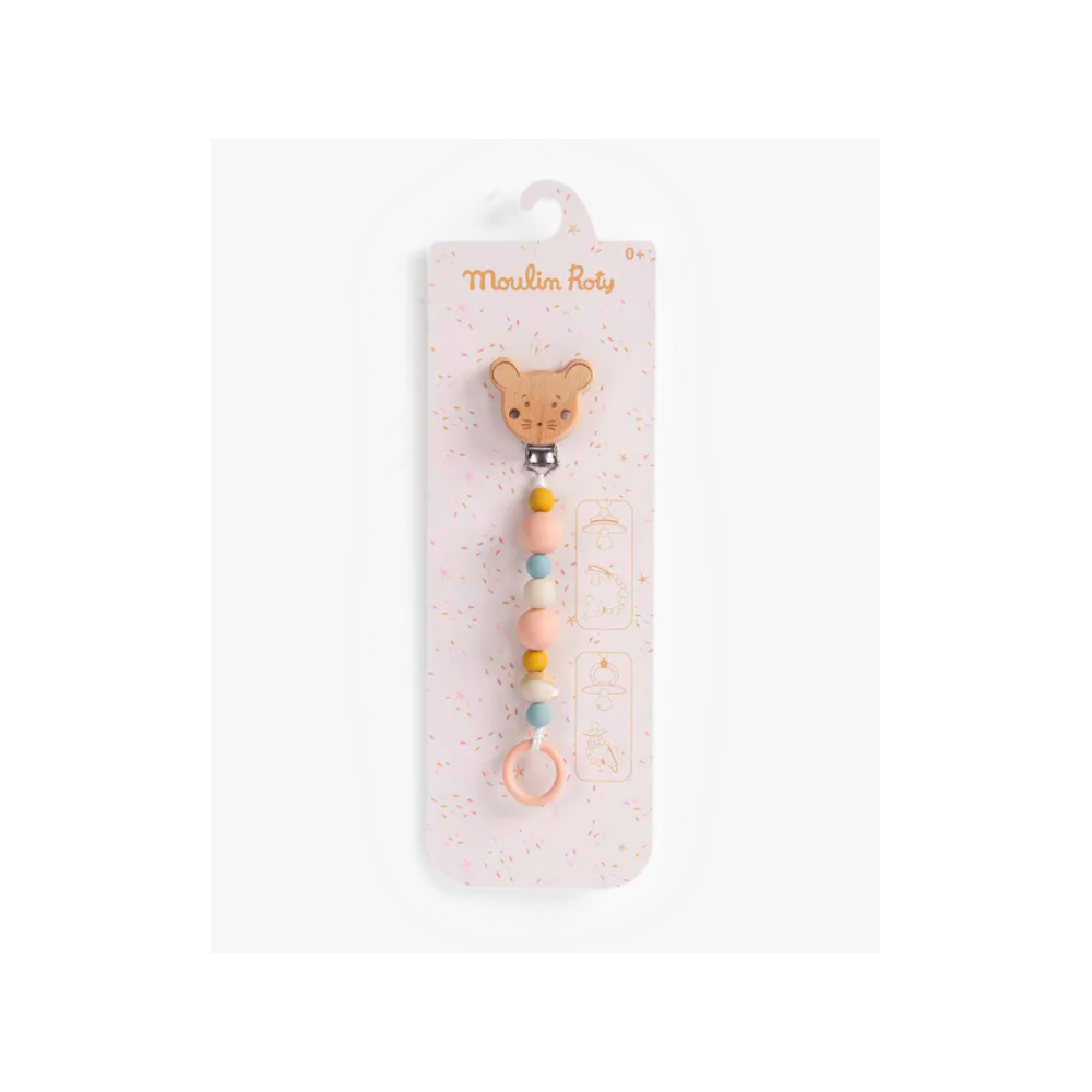 Attache-tétine bois et silicone - La petite école de danse - Moulin Roty