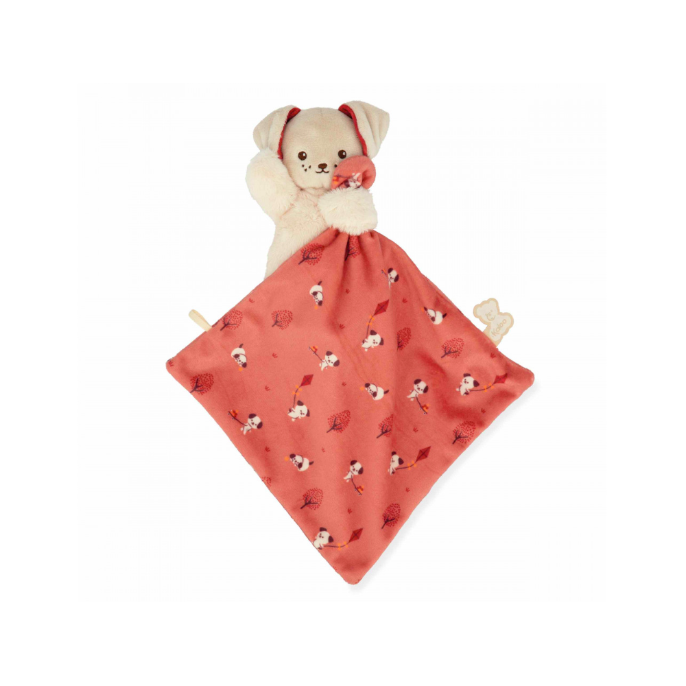 Doudou Chien - Carré douceur brique - Kaloo