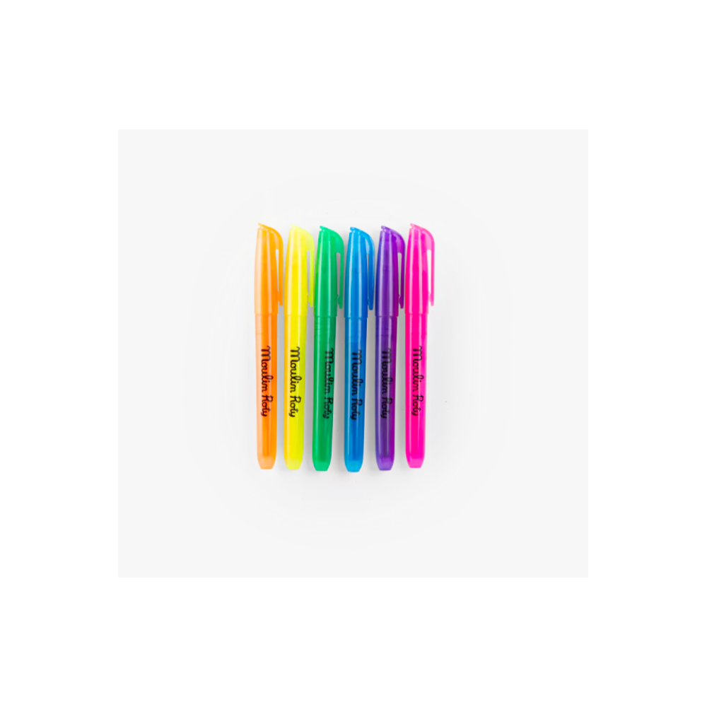 6 feutres fluo Les Loufoques - Moulin Roty