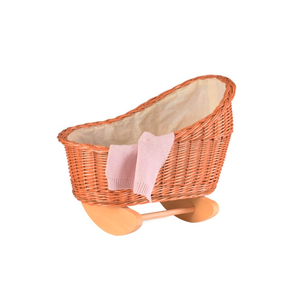 Berceau en osier avec sa couverture en tricot - Egmont toys