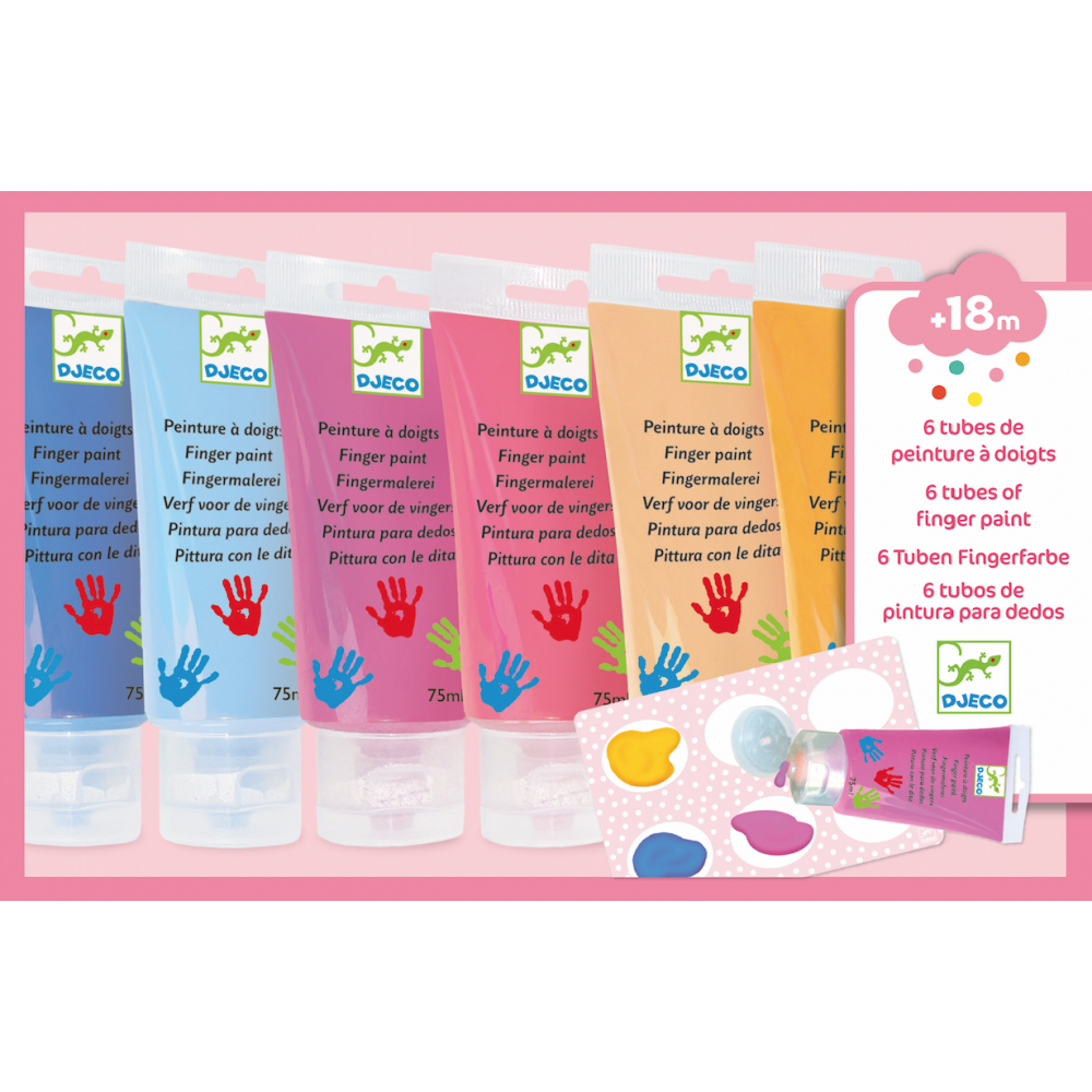 6 tubes de peinture à doigts - Djeco