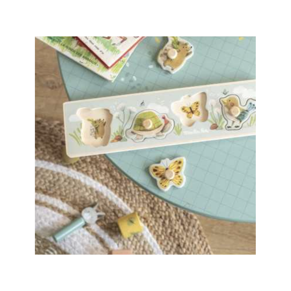 Puzzle encastrable avec poignées - Trois petits lapins - Moulin Roty