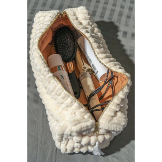Maxi trousse coiffure minky matelassé -Crème - Manon