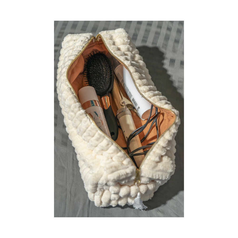 Maxi trousse coiffure minky matelassé -Crème - Manon
