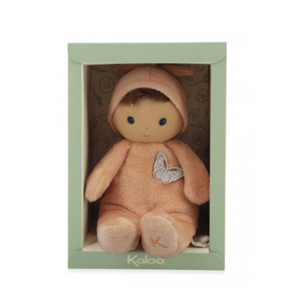 Poupon en tissu Bébé Zinnia - Pèche - Kaloo