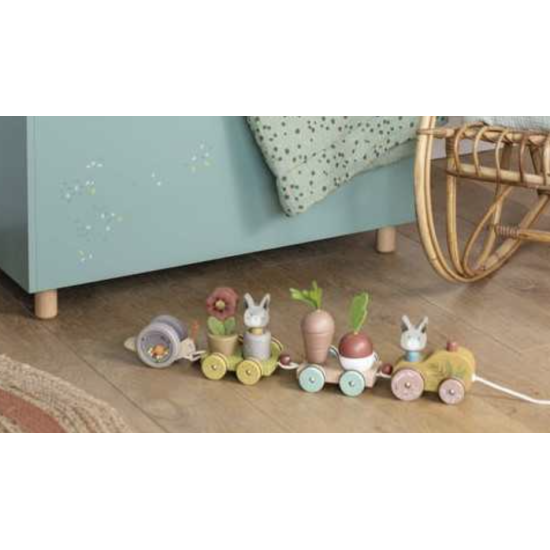 Train d'activités à tirer - Trois petit lapins - Moulin Roty