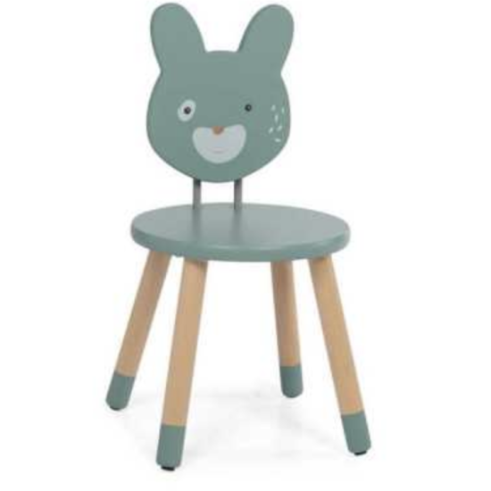 Chaise en bois sauge - Trois petits lapins - Moulin Roty
