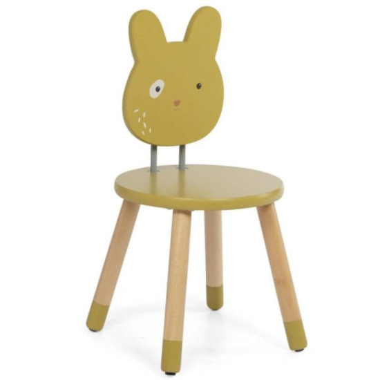 Chaise en bois ocre - Trois petits lapins - Moulin Roty
