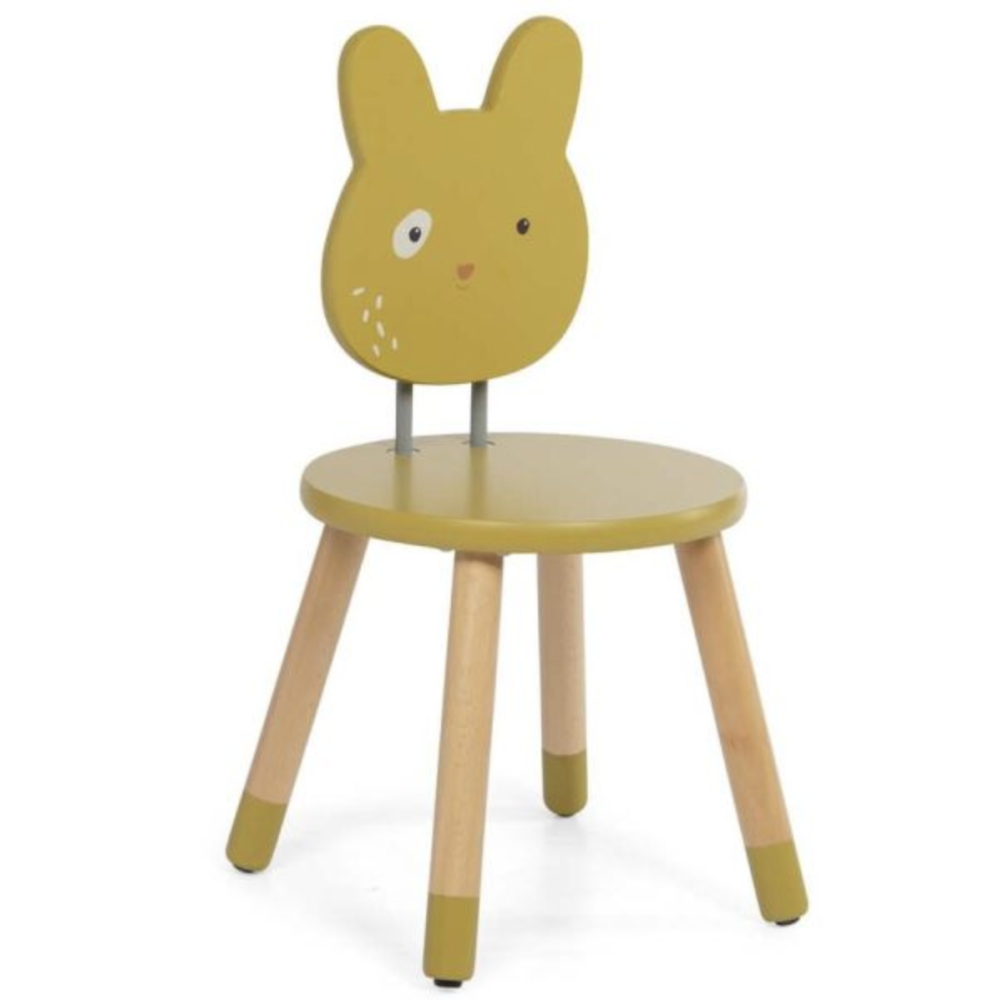 Chaise en bois ocre - Trois petits lapins - Moulin Roty