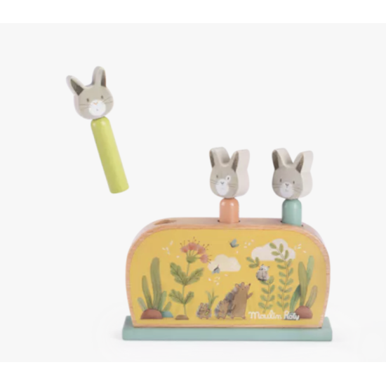 Pop up en bois - Trois petits lapins - Moulin Roty