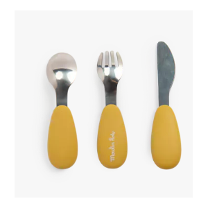 Couverts silicone et inox - Trois petits lapins - Moulin Roty