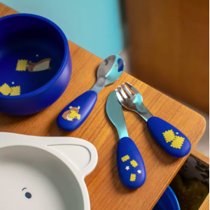 Couverts en silicone et inox - Puce et Pilou - Moulin Roty