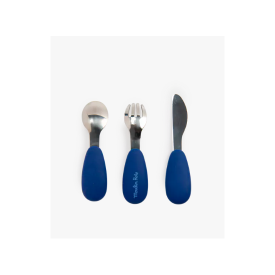 Couverts en silicone et inox - Puce et Pilou - Moulin Roty