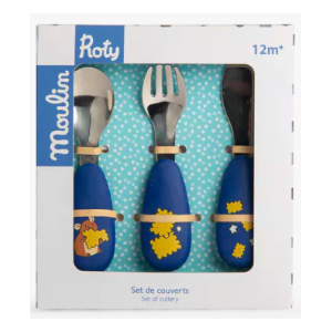 Couverts en silicone et inox - Puce et Pilou - Moulin Roty