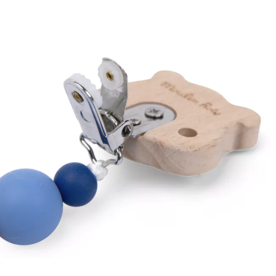 Attache-tétine bois et silicone - Puce et Pilou - Moulin Roty