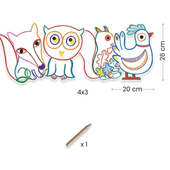 Coloriages à révéler - Animaux de la forêt - Djeco