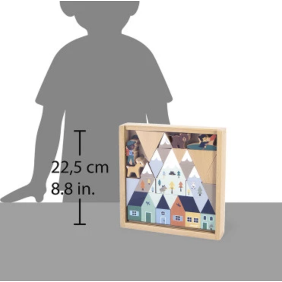 Coffret de 35 cubes en bois - Vallée blanche - Janod