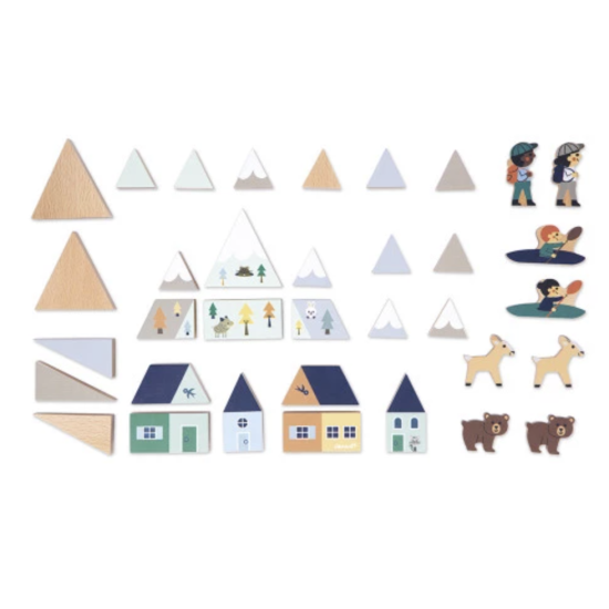 Coffret de 35 cubes en bois - Vallée blanche - Janod