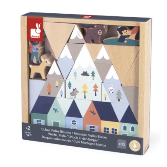 Coffret de 35 cubes en bois - Vallée blanche - Janod