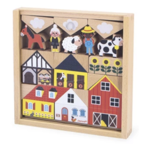 Coffret de 34 cubes en bois - Campagne - Janod