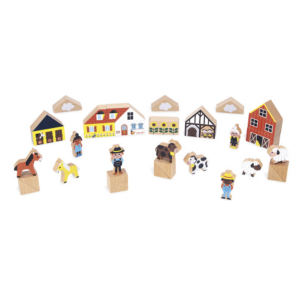 Coffret de 34 cubes en bois - Campagne - Janod
