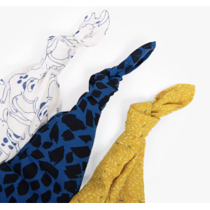 Set de 3 langes imprimés - Bleu/Jaune/Blanc - Puce et Pilou - Moulin Roty