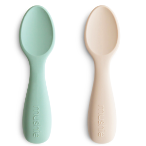 Lot de 2 cuillères bébé - Cambridge blue / Shifting Sand - Mushie
