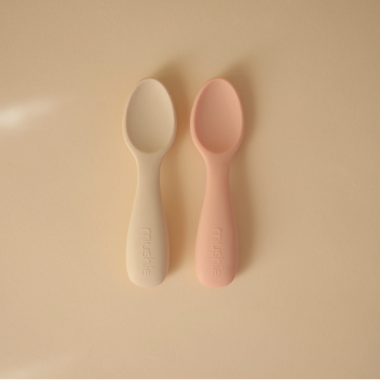 Lot de 2 cuillère bébé Blush -Shifting sand - Mushie