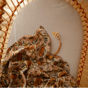 Maxi lange en coton bio Retro Flower (120X120cm) - Mushie