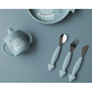 Couverts en silicone et inox 3 pièces - Mr Shark - Trixie