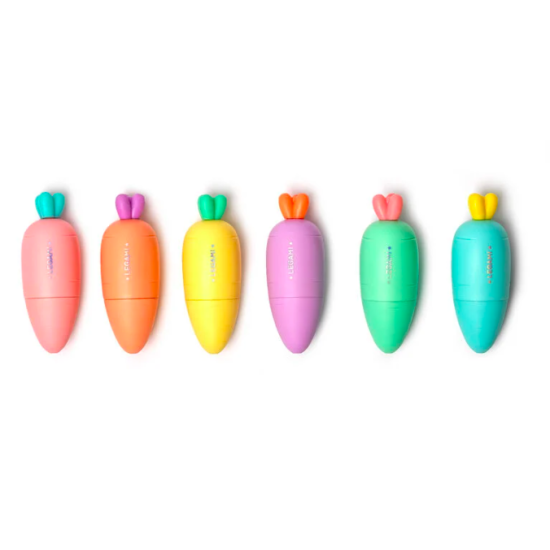 Set de 6 mini surligneurs - Carottes - Legami