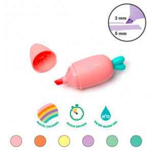 Set de 6 mini surligneurs - Carottes - Legami
