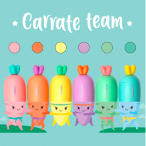 Set de 6 mini surligneurs - Carottes - Legami