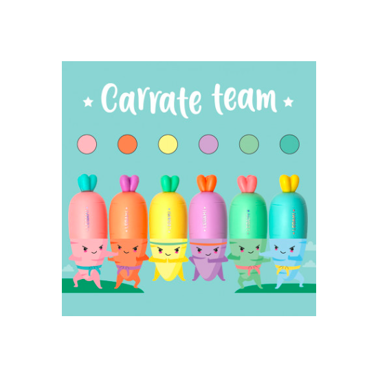 Set de 6 mini surligneurs - Carottes - Legami