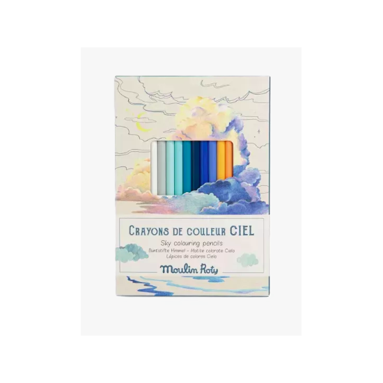 Coffret de 12 crayons de couleur + cartes - L'explorateur - Le Jardin Du Moulin