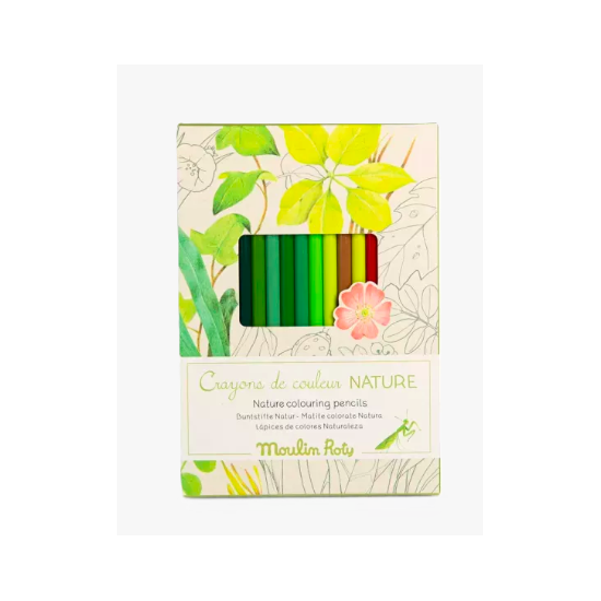 Coffret de 12 Crayons de couleur + cartes -  Le Botaniste Le Jardin du Moulin